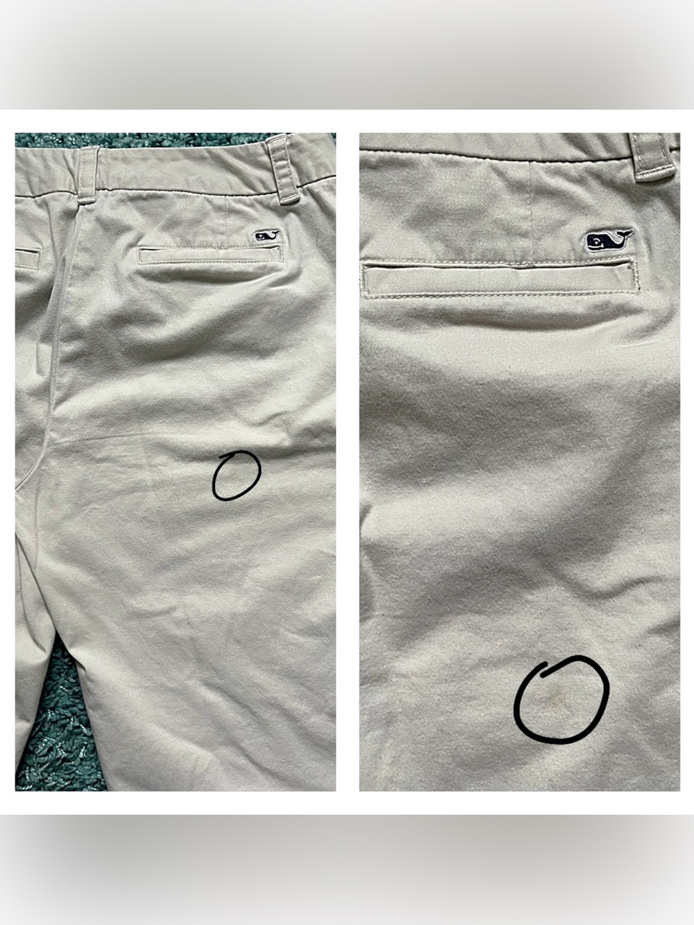 Vineyard Vines Cream Crop Chinos Pants Womens 4 Flat Front Split Hem - Picture 8 of 9